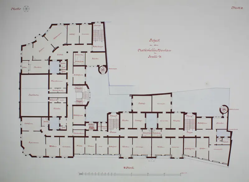 Rathskeller Neubau, Halle (Saale), Saxony-Anhalt, Germany, Third Floor Plan Wall Art by Peter Joseph Weber - High-Resolution Digital Print
