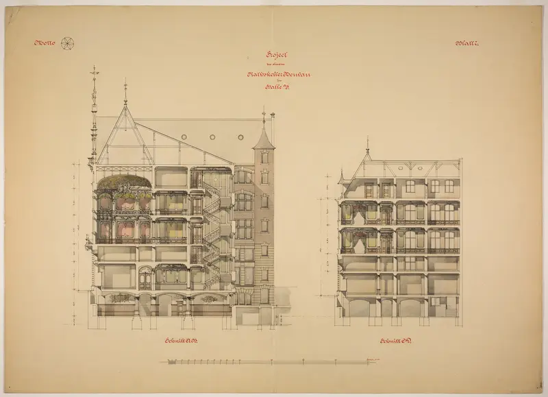 Rathskeller Neubau, Halle (Saale), Saxony-Anhalt, Germany, Two Sections Wall Art by Peter Joseph Weber - High-Resolution Digital Print
