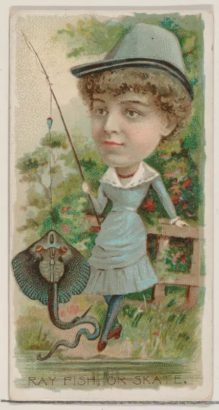 Ray Fish, or Skate, from the series Fishers and Fish (N74) for Duke brand cigarettes Wall Art by Knapp & Company - High-Resolution Digital Print
