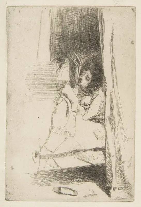 Reading in Bed (The Slipper) Wall Art by James McNeill Whistler - High-Resolution Digital Print
