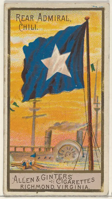 Rear Admiral, Chili, from the Naval Flags series (N17) for Allen & Ginter Cigarettes Brands Wall Art by Allen & Ginter - High-Resolution Digital Print