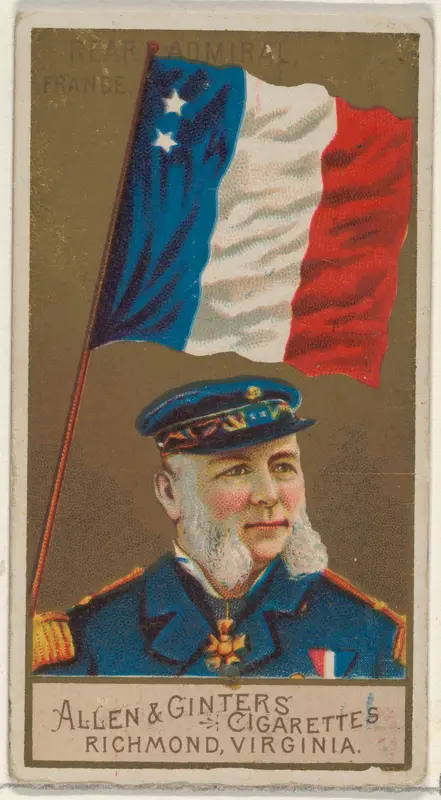 Rear Admiral, France, from the Naval Flags series (N17) for Allen & Ginter Cigarettes Brands Wall Art by Allen & Ginter - High-Resolution Digital Print