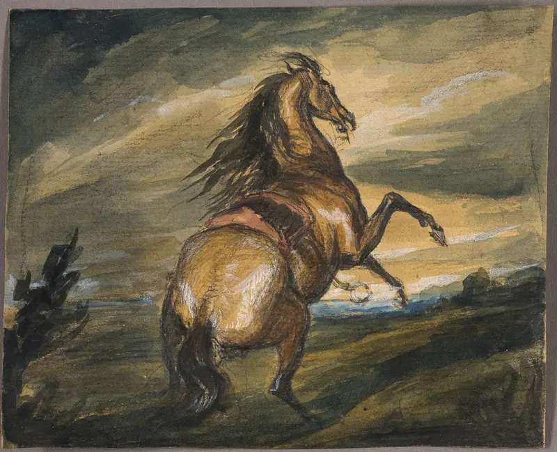 Rearing Horse Wall Art by Edwin Henry Landseer - High-Resolution Digital Print