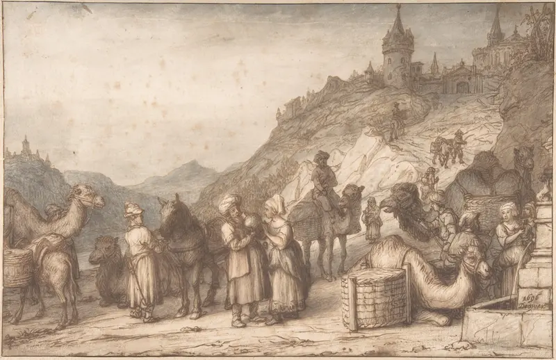 Rebecca and Eliezer at the Well Wall Art by Lambert Doomer - High-Resolution Digital Print