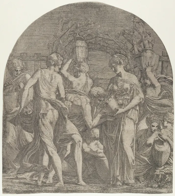 Rebecca and Eliezer at the Well Wall Art by Léon Davent - High-Resolution Digital Print