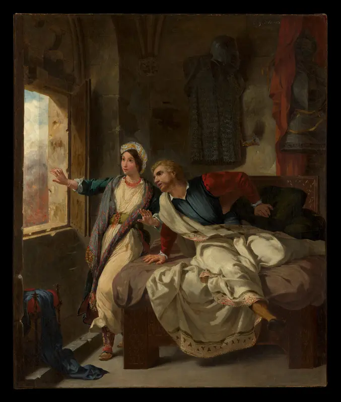 Rebecca and the Wounded Ivanhoe Wall Art by Eugène Delacroix - High-Resolution Digital Print