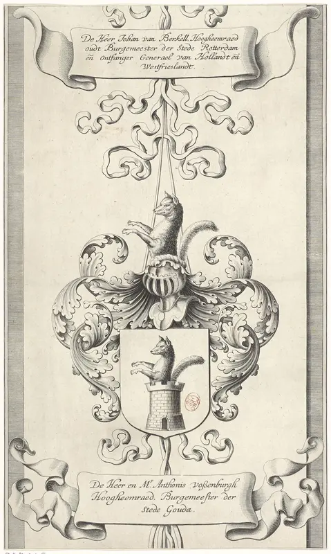Rechter wapenrand van een kaart van het Hoogheemraadschap van Schieland (middelste deel) Wall Art by Johannes Vinckboons - High-Resolution Digital Print
