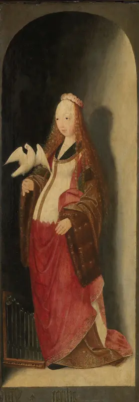 Rechterluik van een triptiek met de heilige Cecilia Wall Art by Unknown - High-Resolution Digital Print