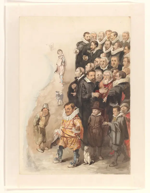 Rechteroever met katholieke personen Wall Art by Jacob Taanman - High-Resolution Digital Print