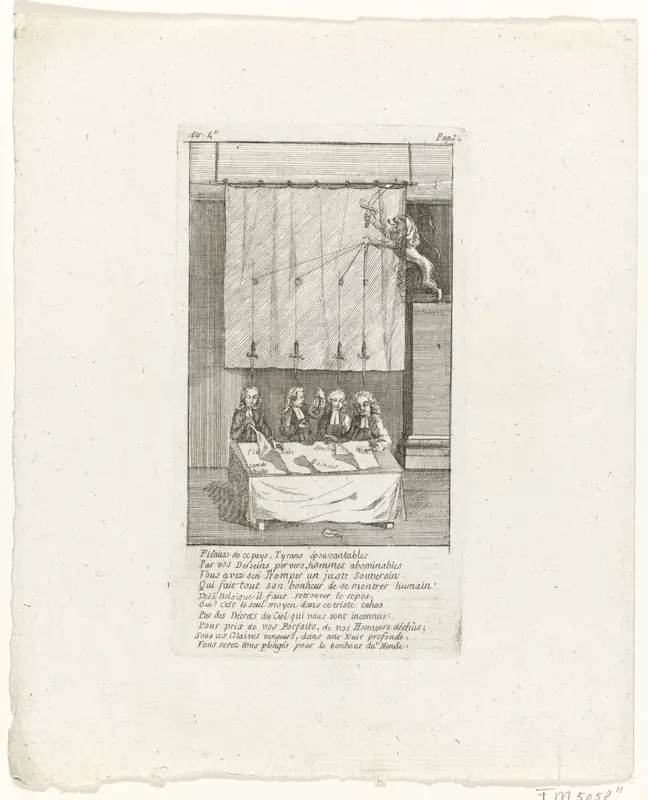Rechters verscheuren de kaart van de Oostenrijkse Nederlanden Wall Art by anonymous - High-Resolution Digital Print