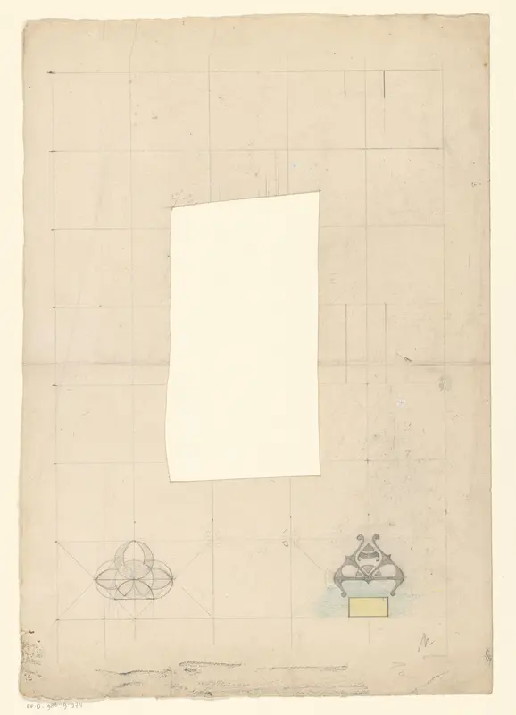 Rechthoekig kader met vlakverdeling en twee ornamenten Wall Art by Reinier Willem Petrus de Vries (1874-1953) - High-Resolution Digital Print