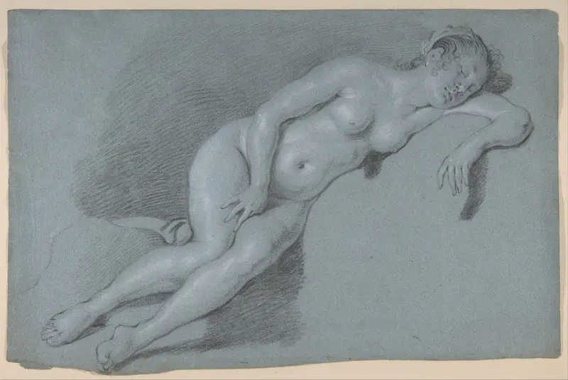 Reclining Female Nude Wall Art by Govert Flinck - High-Resolution Digital Print