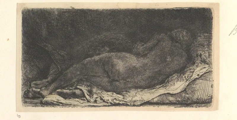 Reclining Female Nude Wall Art by Henry Louis Basan - High-Resolution Digital Print