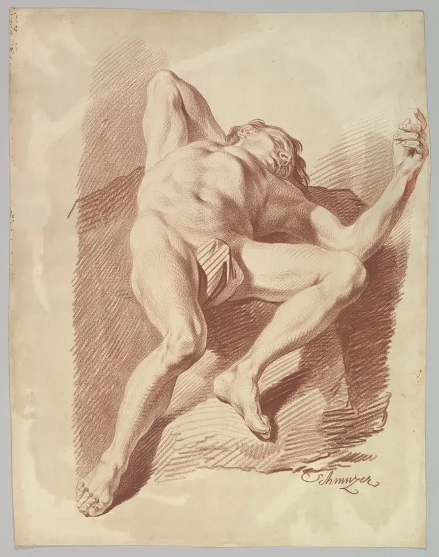 Reclining Male Nude Wall Art by Jakob Matthias Schmutzer - High-Resolution Digital Print