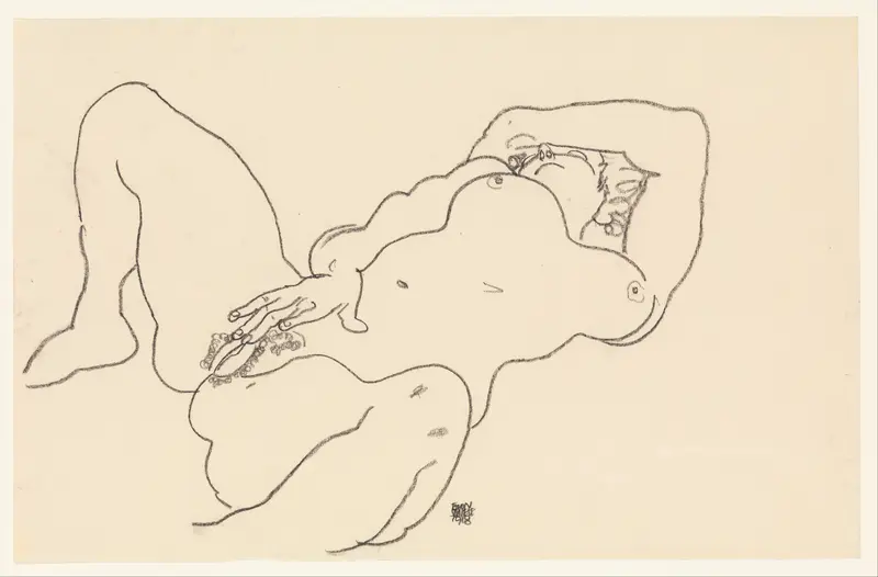 Reclining Nude Wall Art by Egon Schiele - High-Resolution Digital Print