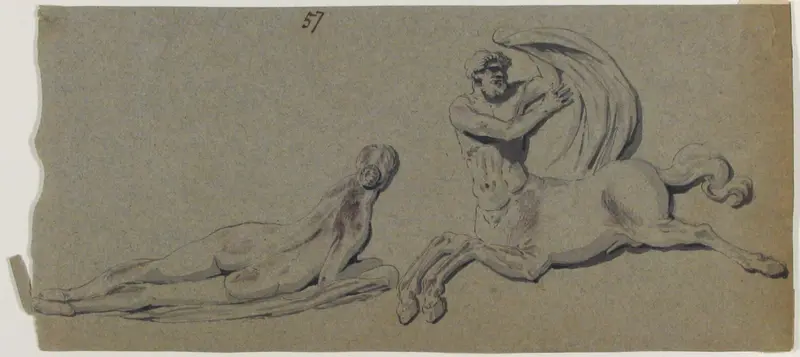 Reclining Nymph and Centaur Wall Art by Anonymous, French, 18th century - High-Resolution Digital Print