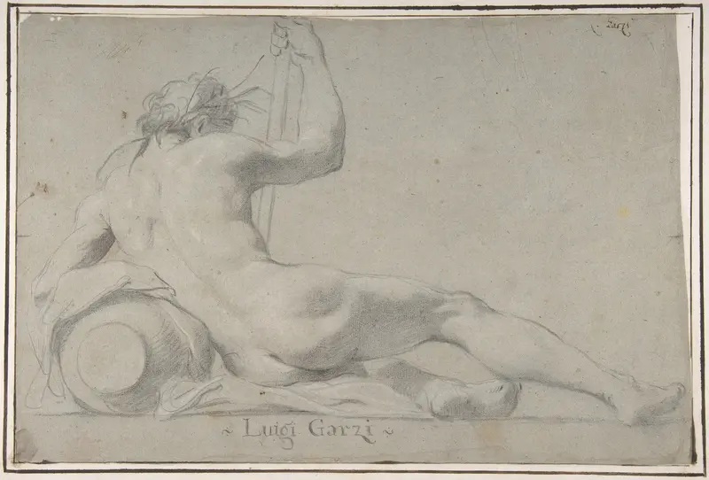 Reclining River God Wall Art by Luigi Garzi - High-Resolution Digital Print