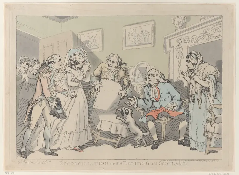 Reconciliation, or the Return from Scotland Wall Art by Thomas Rowlandson - High-Resolution Digital Print