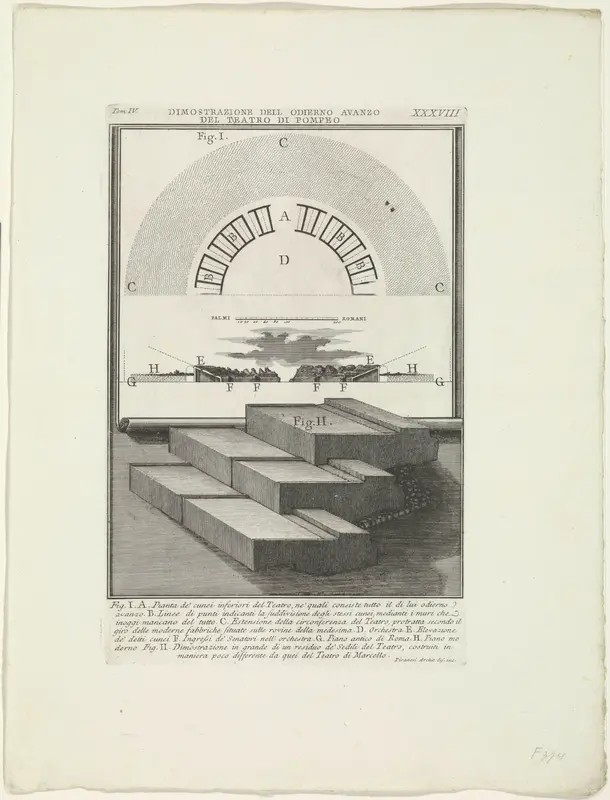 Reconstructie van het Theater van Pompeius te Rome Wall Art by Unknown - High-Resolution Digital Print