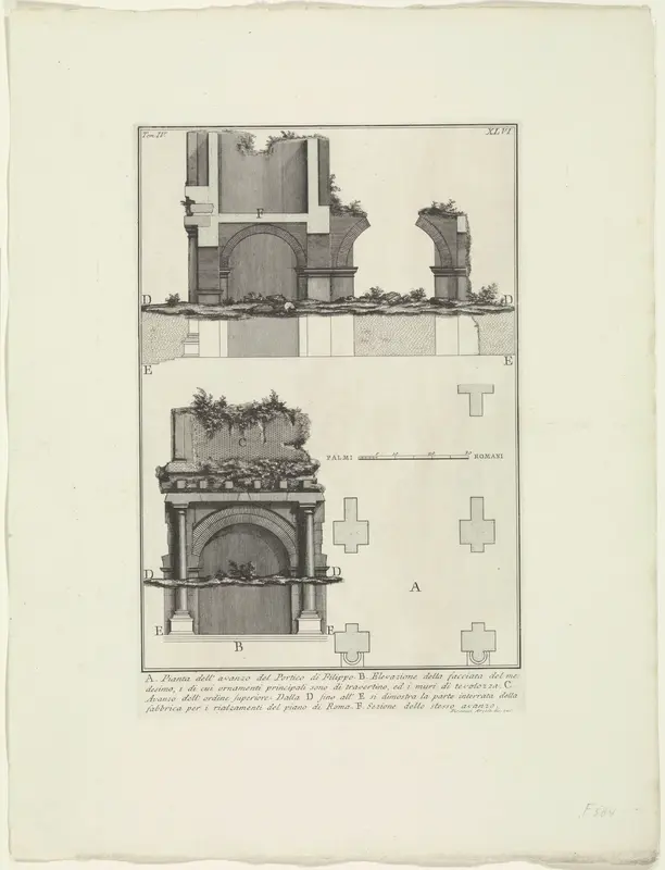 Reconstructie van restanten van de Porticus van Philippus te Rome Wall Art by Unknown - High-Resolution Digital Print