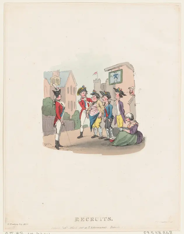 Recruits Wall Art by Thomas Rowlandson - High-Resolution Digital Print