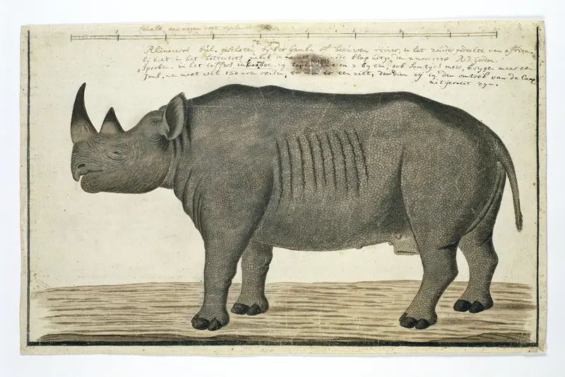 recto Diceros bicornis bicornis (Zwarte neushoorn; mannelijk) Wall Art by Robert Jacob Gordon - High-Resolution Digital Print