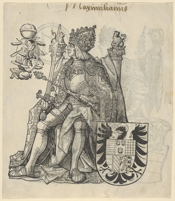 Recto of a Sheet with Maximilian, from "The Genealogy of Emperor Maximilian I" Wall Art by Hans Burgkmair - High-Resolution Digital Print