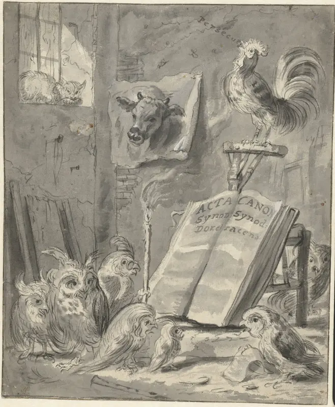 Recto: Satire op de Synode van Dordrecht / Verso: Brief van Cornelis Saftleven aan Petrus Scriverius Wall Art by Cornelis Saftleven - High-Resolution Digital Print