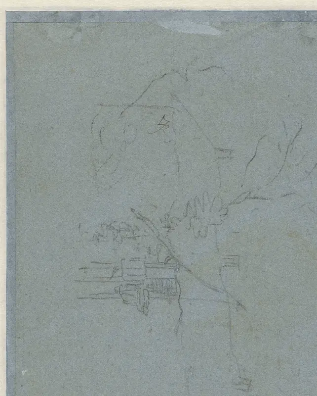 Recto: Schets van een huis / Verso: Duiventil tussen bomen Wall Art by anonymous - High-Resolution Digital Print