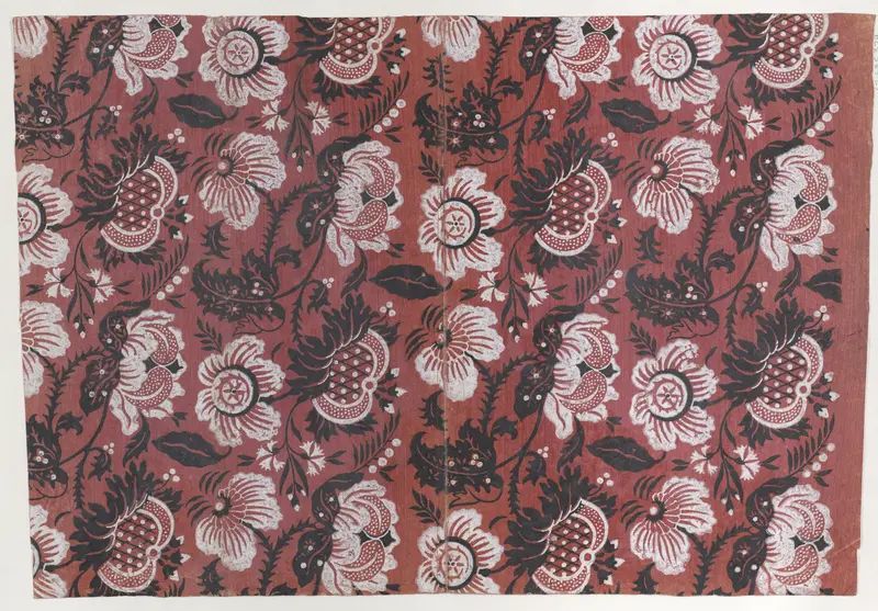 Red book cover with black and white floral pattern Wall Art by Anonymous - High-Resolution Digital Print