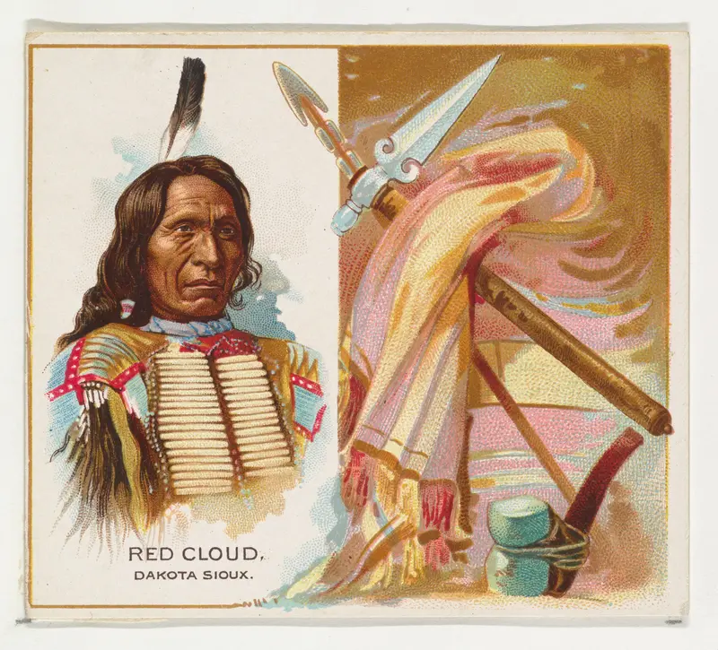Red Cloud, Dakota Sioux, from the American Indian Chiefs series (N36) for Allen & Ginter Cigarettes Wall Art by Allen & Ginter - High-Resolution Digital Print