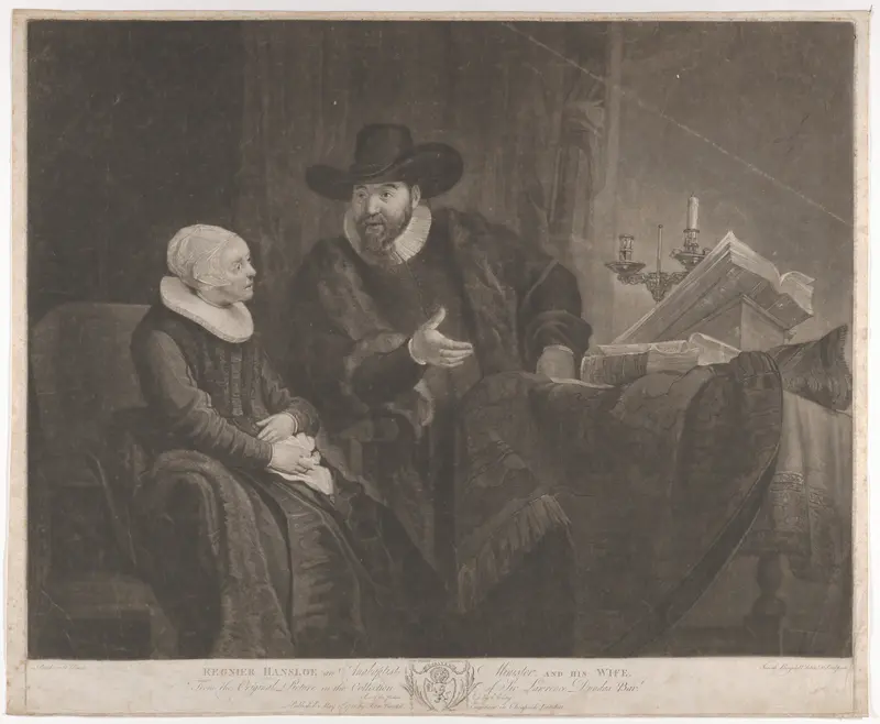 Regnier Hansloe, an Anabaptist Minister, and His Wife (Cornelis Claesz  Anslo and His Wife Aeltje Gerritsdr Schouten) Wall Art by Josiah Boydell - High-Resolution Digital Print