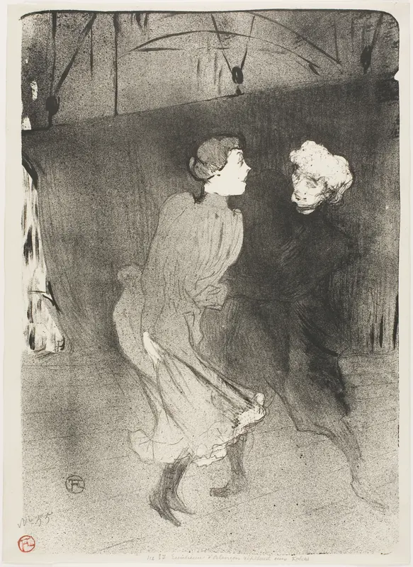 Rehearsal at the Folies-Bergère, Emilenne D'Alençon and Mariquita