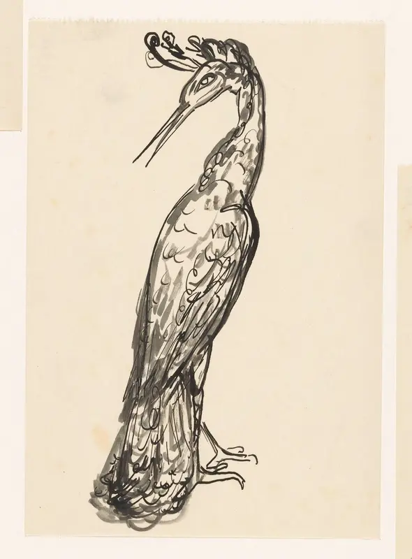 Reiger met zijn kop naar achter gedraaid Wall Art by Leo Gestel - High-Resolution Digital Print