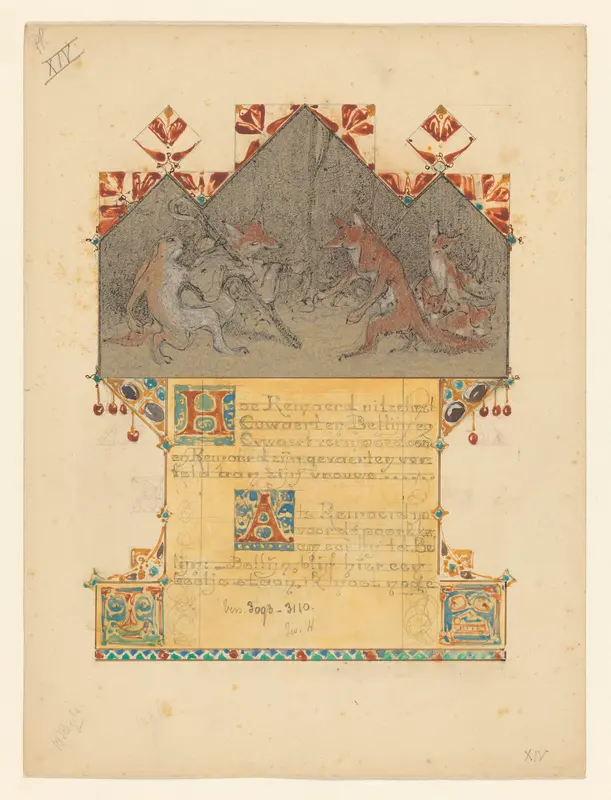 Reinaert komt als pelgrim bij zijn vrouw Hermelijn Wall Art by Bernard Willem Wierink - High-Resolution Digital Print