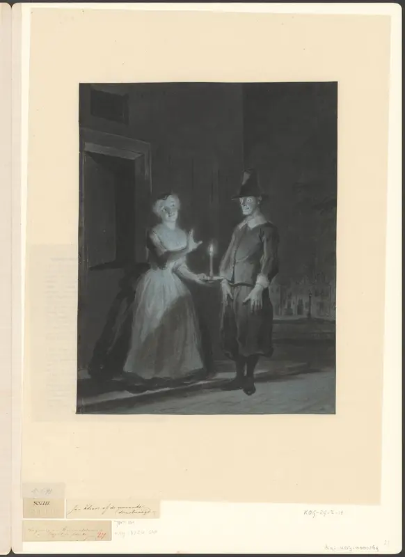 Reinier Adriaansz verklaart Saartje Jans 's avonds de liefde Wall Art by Unknown - High-Resolution Digital Print