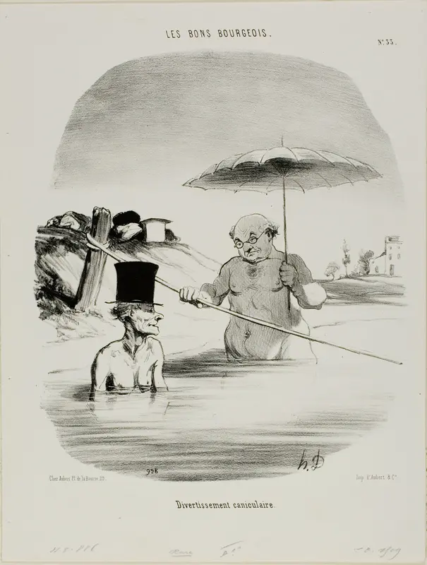 Relaxation during the dog days, plate 33 from Les Bons Bourgeois