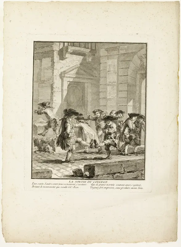 Release from College, from The Games of the Urchins of Paris Wall Art by Jean Baptiste Tilliard, I - High-Resolution Digital Print