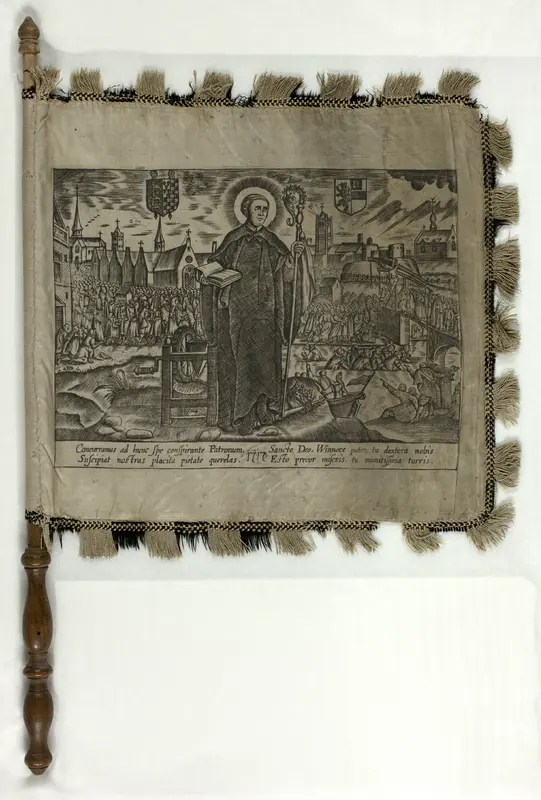 Religious Banner with Scenes of Saint Winnock Wall Art by Unknown - High-Resolution Digital Print