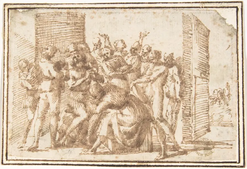 Religious Scene (Job and His Comforters?) Wall Art by Francesco Allegrini - High-Resolution Digital Print