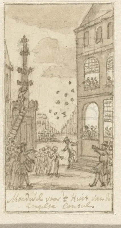 Relletjes voor het huis van de Engelse consul te Amsterdam, 1688 Wall Art by Simon Fokke - High-Resolution Digital Print