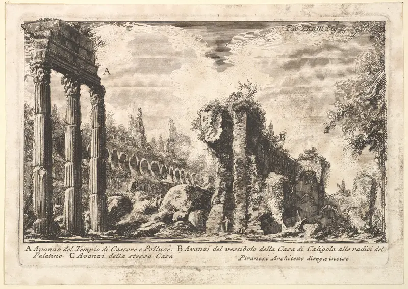 Remains of the Temple of Castor and Pollux . . . (Avanzo del Tempio di Castore e Polluce . . .)