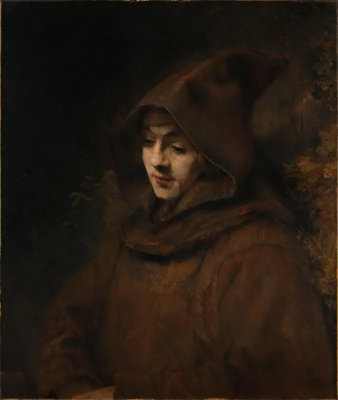 Rembrandts zoon Titus in monniksdracht Wall Art by Unknown - High-Resolution Digital Print