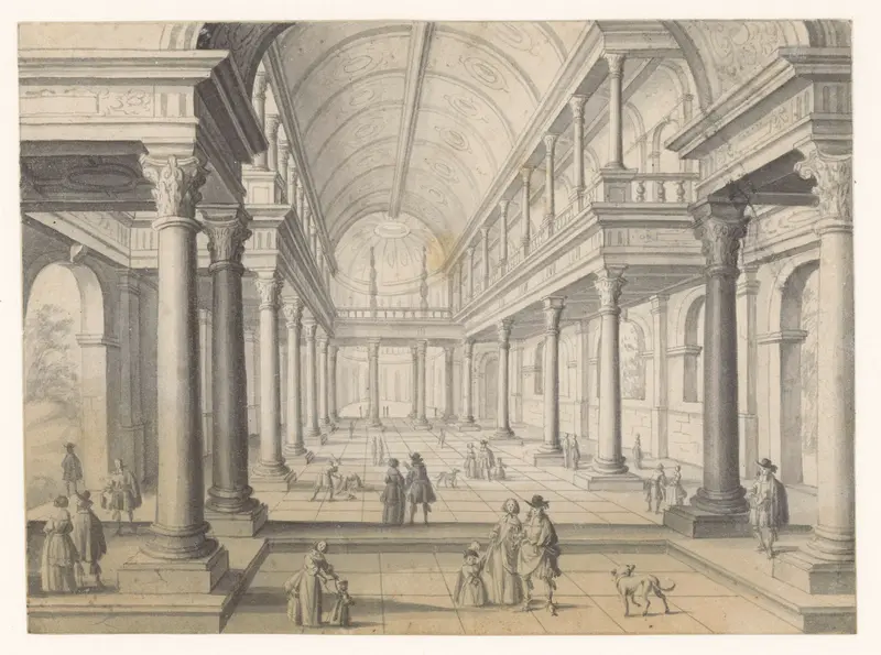 Renaissance-zaal met figuren Wall Art by anonymous - High-Resolution Digital Print