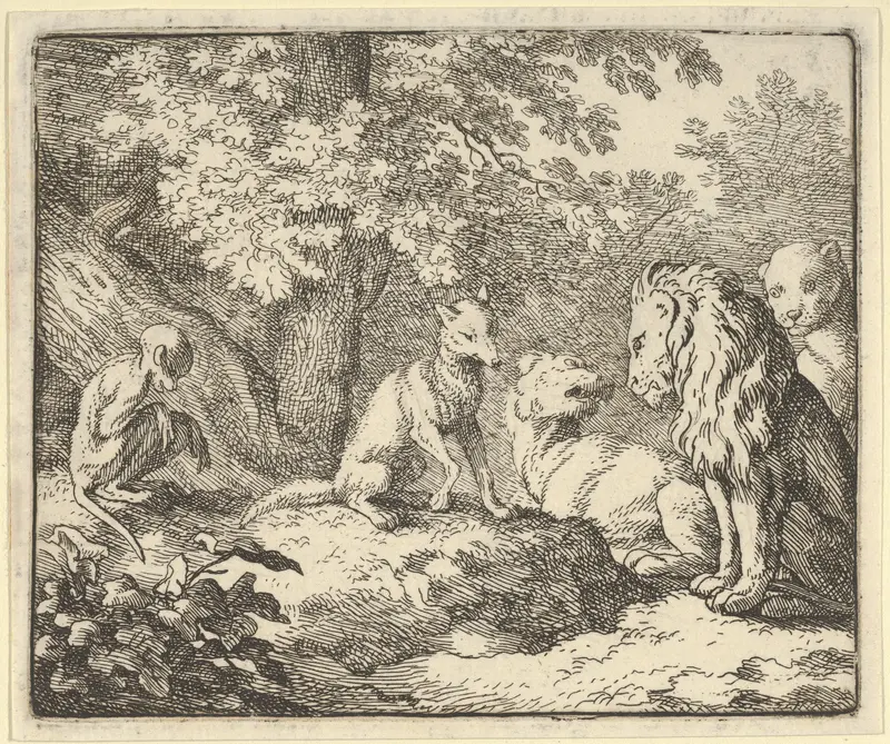 Renard Coninues his False Revelations from Hendrick van Alcmar's Renard The Fox Wall Art by Allart van Everdingen - High-Resolution Digital Print