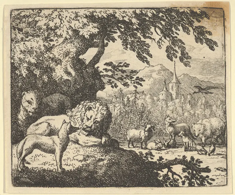 Renard Continues with His Lies from Hendrick van Alcmar's Renard The Fox Wall Art by Allart van Everdingen - High-Resolution Digital Print