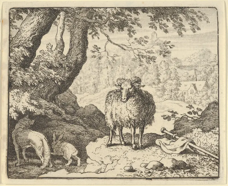 Renard Convinces the Rabbit to Enter His Burrow and Kills Him from Hendrick van Alcmar's Renard The Fox Wall Art by Allart van Everdingen - High-Resolution Digital Print