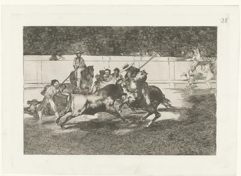 Rendon steekt zijn lans in een stier Wall Art by Francisco de Goya - High-Resolution Digital Print