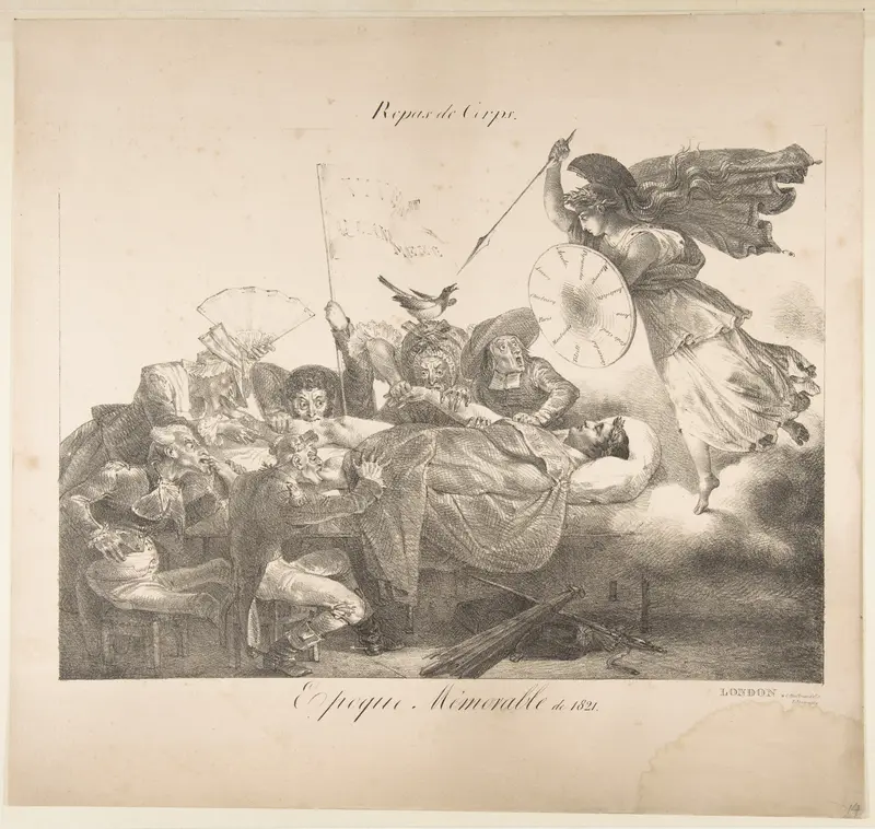 Repas de Corps. Epoque Mémorable de 1821 Wall Art by Charles Joseph Hullmandel - High-Resolution Digital Print
