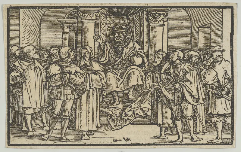 Representatives of Athens and Corinth at the Court of Archidamas, King of Sparta, from the History of the Peloponnesian War by Thucydides Wall Art by Hans Schäufelein - High-Resolution Digital Print
